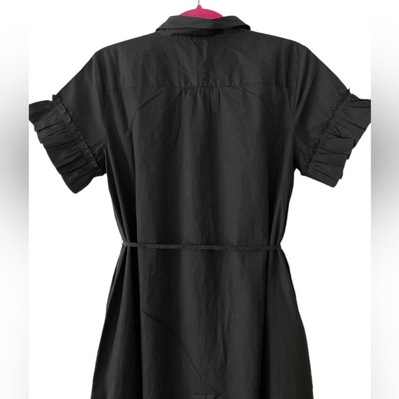 J Crew Women's Amelia Maxi Shirtdress in Black Cotton Poplin Size S - Picture 9 of 11